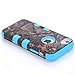 KINGCO 3in1 Real Tree Camo High Impact Armor Defender Case Combo for Apple iPhone 5/5S (Sky Blue)