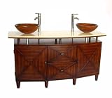 63 Onyx top Double Vessel Sink Bathroom Vanity - Model Q0136-D Verdana