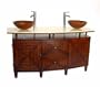 63" Onyx top Double Vessel Sink Bathroom Vanity - Model Q0136-D Verdana