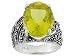 STERLING SILVER 11.61CT LEMON QUARTZ AND MARCASITE RING