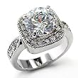 Women's Rosette Clear Cubic Zirconia Rhodium Ring, Size: 5-10