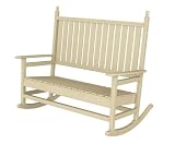 Recycled Lake View Outdoor Patio Double Rocking Chair - Khaki