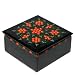 Handmade Black Lacquer Storage/Gift/Jewelry Box Intricately Hand-etched Floral Design (Thailand)