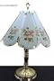 8 Panel Table Touch Lamp Tiffany Antique Rose with Brass Base