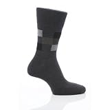 Chaussettes non-élastiquées à l'enserrement doux pour hommes, à motifs carrés (lot de 3 paires)