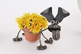 BANDANA / YARDBIRDS Collectible Metal HAPPY PUPPY Dog 6 &acute; FLOWER POT HOLDER - B001G7NHVU