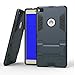 [Huawei P8 Case] Lantier [High-Quality] [Perfect Fit] [Tire Design Skin] 2 In 1 Combo Rugged Dual Layer [Heavy Duty Case] Detachable Kickstand [Protective Shell] [Hard Case] for Huawei P8 Cover 5.2inch with Anti-Scratch, Anti-Slip Protection with Stylus Pen Black