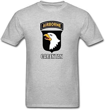 Liwon Men's 101st Airborne Carentan 100% Cotton T-shirt Grey S