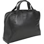 Derek Alexander Leather Double Handle Satchel With Detachable Shoulder Strap - Black