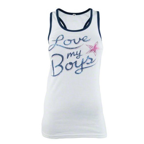 Dallas Cowboys Women's White Josefina Longer Length Rib Racer Back Tank