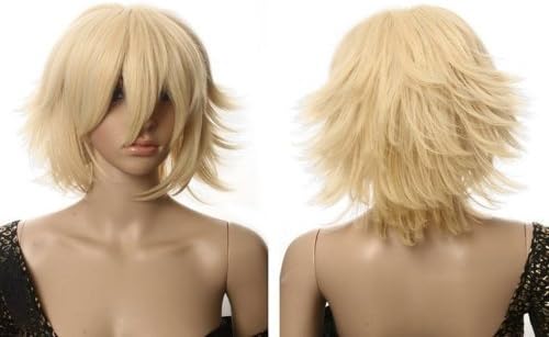 HealthTop Urahara Kisuke Blonde Heat Resistance Gold Short Straight Cosplay Wig Anime Show & Party & Performance Hair Full Wigs by HealthTop