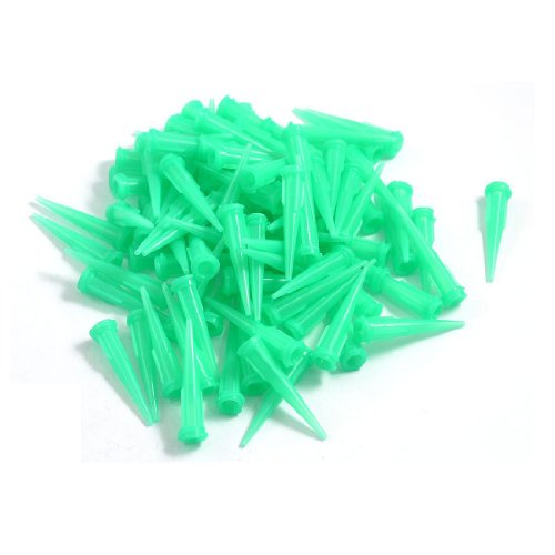 SODIAL(R) Plastic/Stainless Steel Industrial Dispensing Needle Tip, 18 Gauge, 0.84mm Opening Size, Green (Pack of 100)