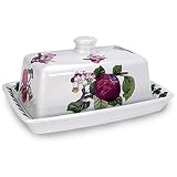 Portmeirion Pomona Earthenware Butter Dish with Handle Top by Portmeirion