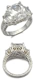2 Tone Past Present and Future Antique Inspired CZ Ring