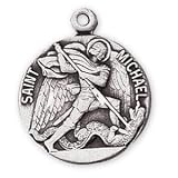 Sterling Silver Saint Michael Medal and 24-inch Chain