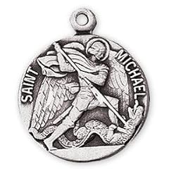 Sterling Silver Saint Michael Medal and 24-inch Chain