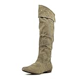 White Mountain Women's Frankie Slouch Boot,Stone Suede,6.5 M US