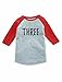 Tstars 3rd Birthday Gift for 3 Year Old Child 3/4 Sleeve Baseball Jersey Toddler Shirt 3T Red