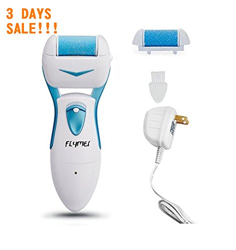 FLYMEI Rechargeable Electric Foot Callus Remover Pedicure Foot File * Gently and Effectively Remove Rough / Dry / Coarse Skin in Seconds, Portable and Easy for Use* (blue)
