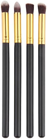 AMarkUp Professinal 4Pcs Eye Blush Makeup Brushes Tool Set Eyeshadow Blending Pencil Cosmetic Brush Kit (Golden Black)