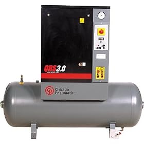 - Chicago Pneumatic Quiet Rotary Screw Air Compressor - 3 HP, 230 Volts, 1 Phase, Model# QRS3.0HP by Chicago Pneumatics