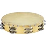 Sound Percussion Tambourine with Calfskin Head 10 Inches
