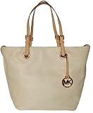 Michael Kors Vanilla Leather Items Grab Bag Shoulder Tote Handbag Purse