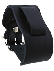 Nemesis #THL-K Wide Black Leather Cuff Watch Band