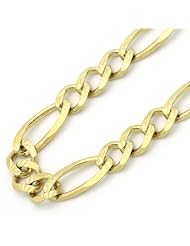 14K Gold 6mm Italian Flor Figaro Chain Necklaces ( Available Length 16", 18", 20", 22", 24", 26")