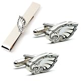 Philadelphia Eagles NFL Football Cufflinks with Matching Tie Bar Set