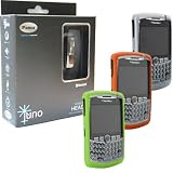 Combo of Black Pama Juno Bluetooth Headset with Green, Orange, White Silicone Skin Cover Case for Blackberry Curve 8330 8300 8320 8310