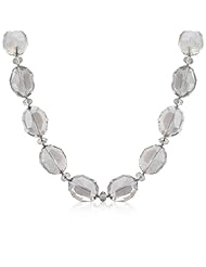 Alexander James Large Stone 16 Inch Necklace Featuring Simulated Gray Crystals with Lobster Clasp in Silvertone 32.7 (mm) L x 20.3 (mm) W x 11.6 (mm) H