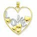 14k & Rhodium Love And Floating Hearts Pendant