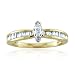 10k Yellow Gold Marquise and Baguette Diamond Bridal Ring Band, Size 6 (HI, I, 0.30 carat)