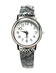 Black & White Snakeskin Glossy Vegan Adult Women, and Teen girls Bracelet Wrap Watch 6" to 7"