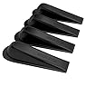 SuperiorMaker Door Stop Works on All Surfaces, Including Carpet And Keeps Door Securely Open - 4 Pack of Black Stylish Rubber Flexible Floor Door Stops - Non-Scratching Door Stop - Modern Wedge Door Stop Design