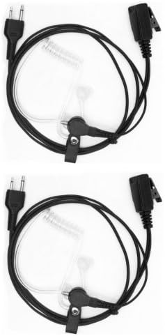 2 X Secuda FBI Style Covert Acoustic Tube Headset Earpiece Mic for Midland 2 Way Radios 2-pin