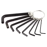 uxcell　六角ドライバー　六角キーレンチ　キーリング　L シェイプ　金属素材　8枚入り