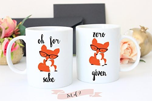 Oh for Fox Sake and Zero Fox Given Coffee Mug, Funny Coffee Mug, Novelty Mug