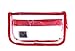 Rough Enough Vintage Clear Transparent Pencil Comestic Pouch Holder Case (Red)