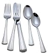 Reed & Barton Boulevard 18/10 Stainless Steel 65-Piece Flatware Set with Storage Caddy, Service for 12