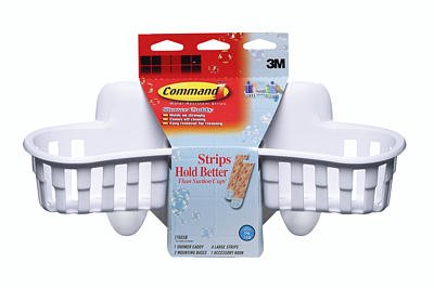 3M Command 17603B Large Shower Caddy with Water-Resistant Strips