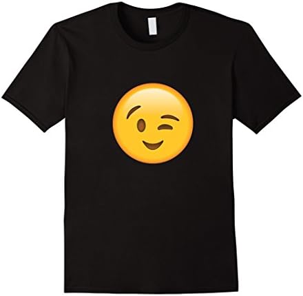 Men's Wink Face Smile Emoji T Shirt Large Black