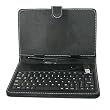 HDE 7" Tablet Stand with USB Keyboard - Black Faux Leather Carrying Case
