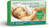 Seventh Generation Chlorine Free Diapers, Stage 1 (8-14 Lbs), 56-Count Packages (Pack of 4) (224 Diapers)