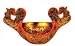 Scoop Roosters * KHOKHLOMA Russian Authentic Hand painted Khohloma Wooden Decorative * Boat * Bowl * 350 x 170 x 190 mm * # x.179