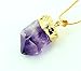 Gold Plate Amethyst Point Pendant