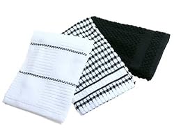 Popcorn 3-Piece Kitchen Towel Set, Black