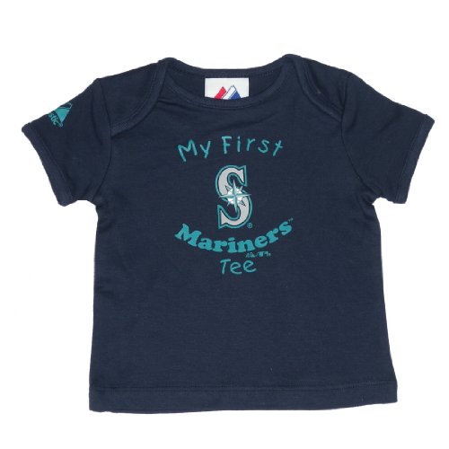 Majestic Infant Baby MLB Seattle Mariners My First Tee T-Shirt - Dark Blue (Size: 6/9)