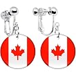 Canada Flag Clip on Earrings